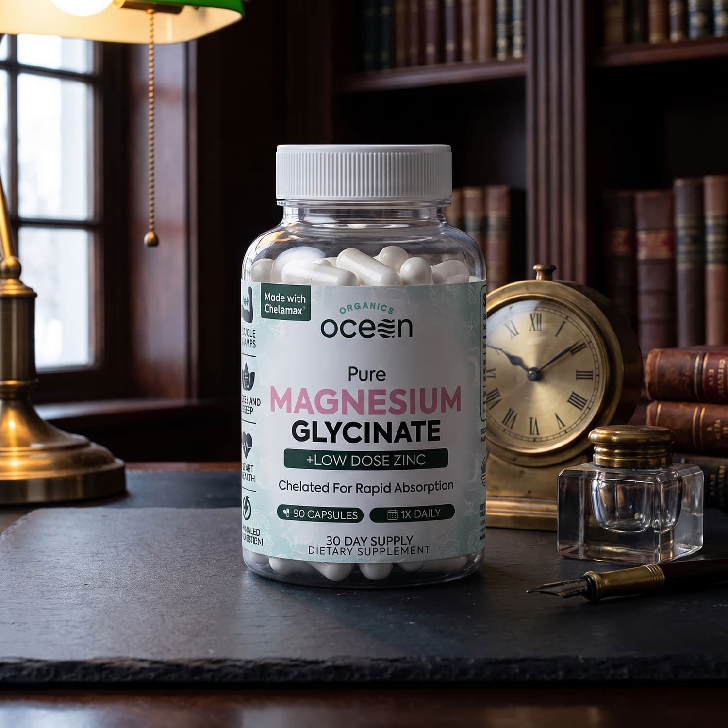 Organics Ocean - Magnesium Glycinate with Zinc - 90 Capsules