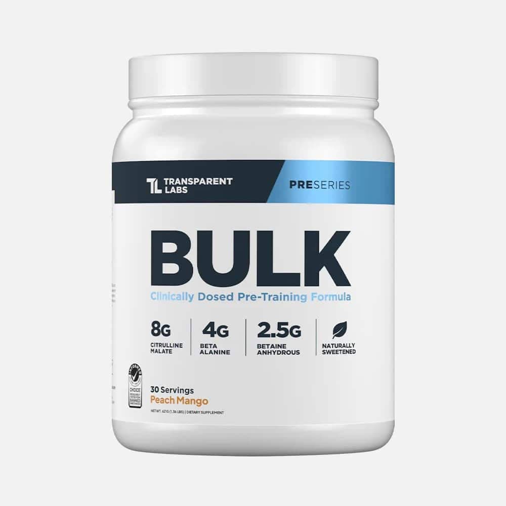Bulk Pre-Workout Powder 30 Servings - Peach Mango