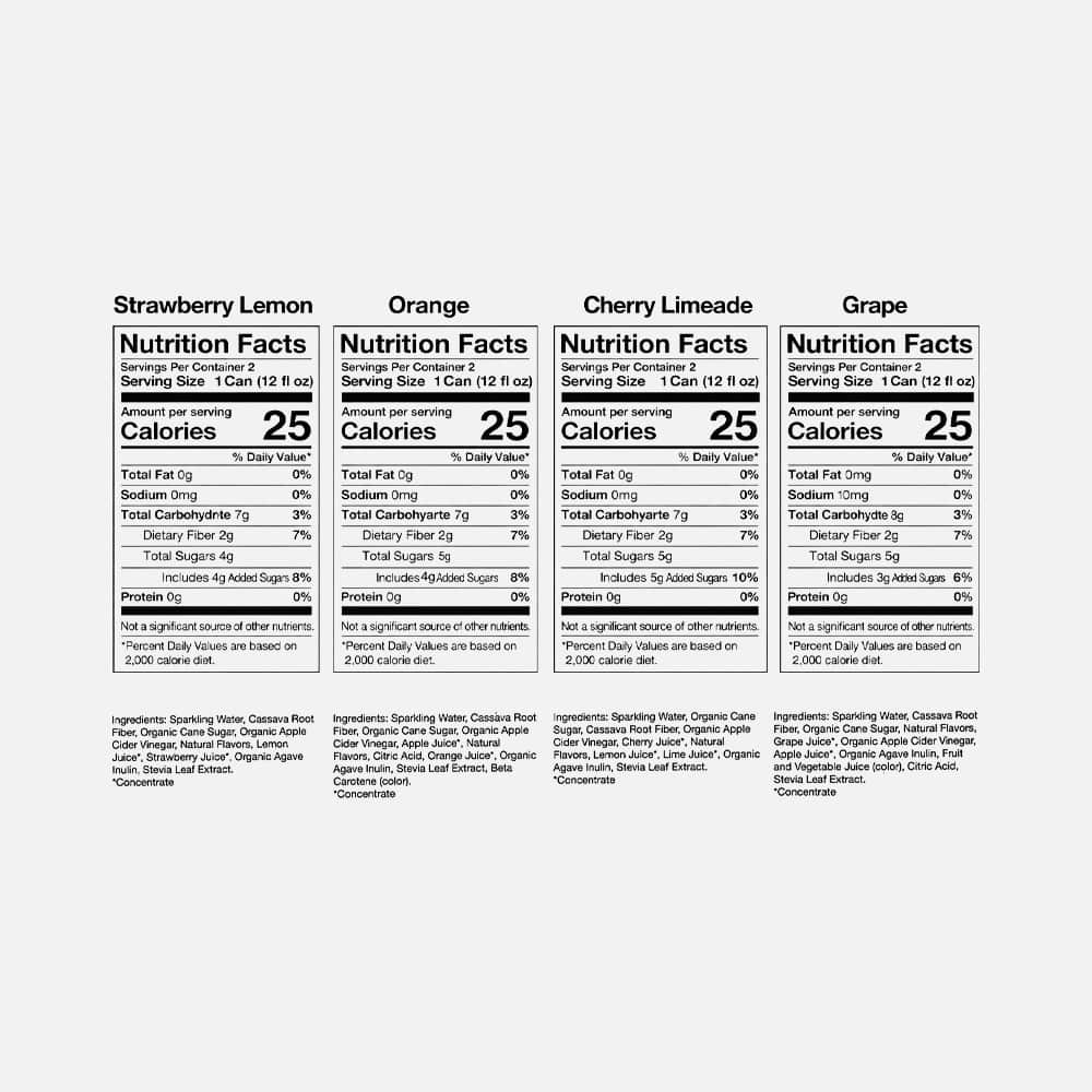Poppi Prebiotic Soda Variety - 8 Cans (96 fl oz)