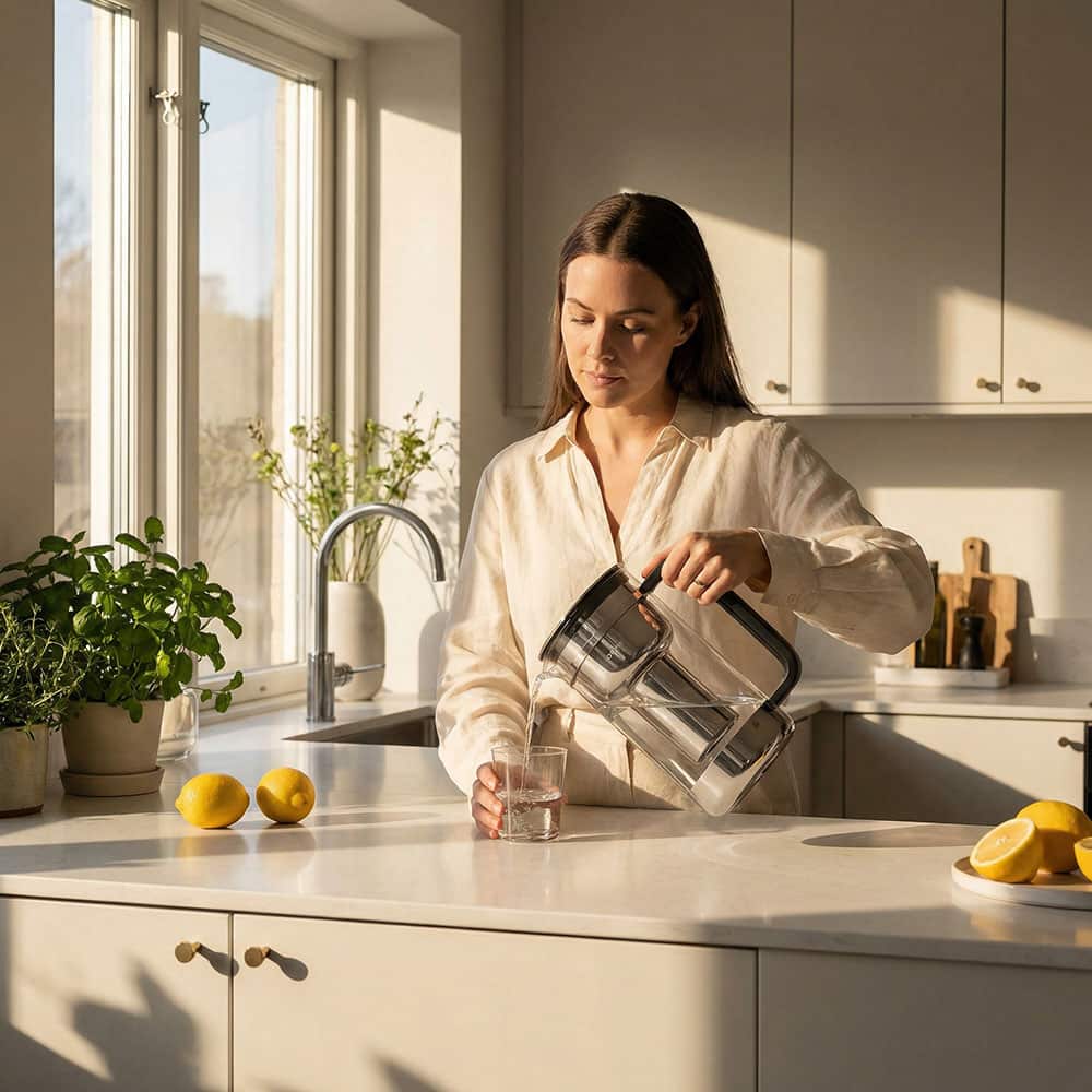 Purifier Large Glass Water Filter Jug with Reusable Cartridge - 2.8L