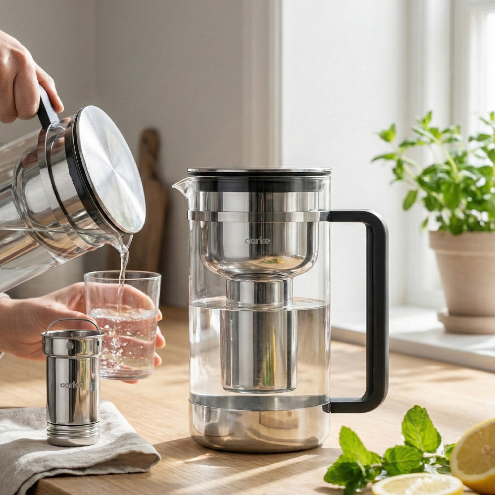 Purifier Large Glass Water Filter Jug with Reusable Cartridge - 2.8L
