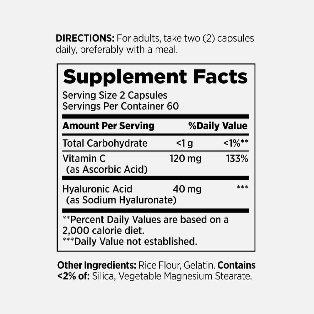 Hyaluronic Acid with Vitamin C - 120 Capsules