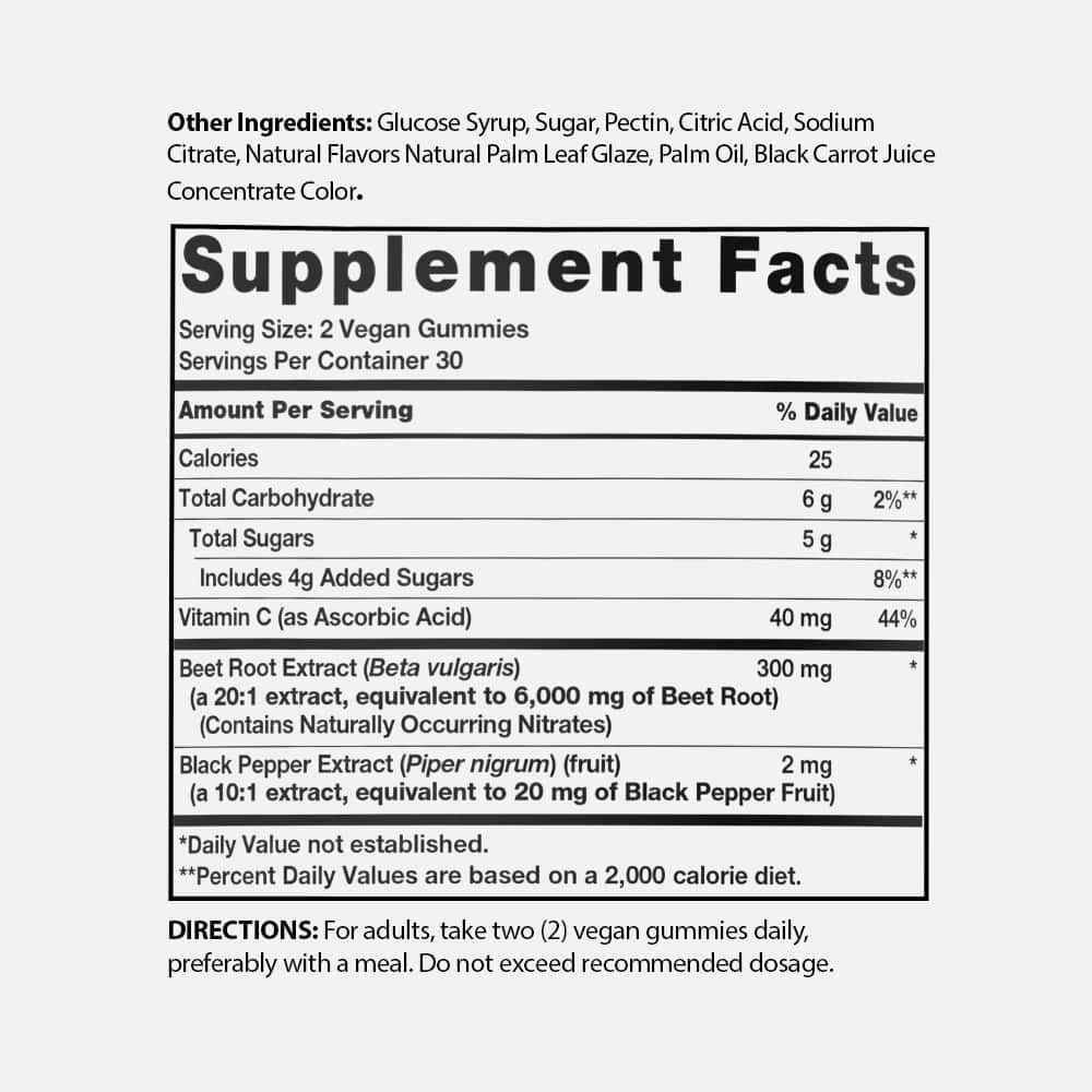 Beet Root Nitrate Complex 300mg - 60 Gummies