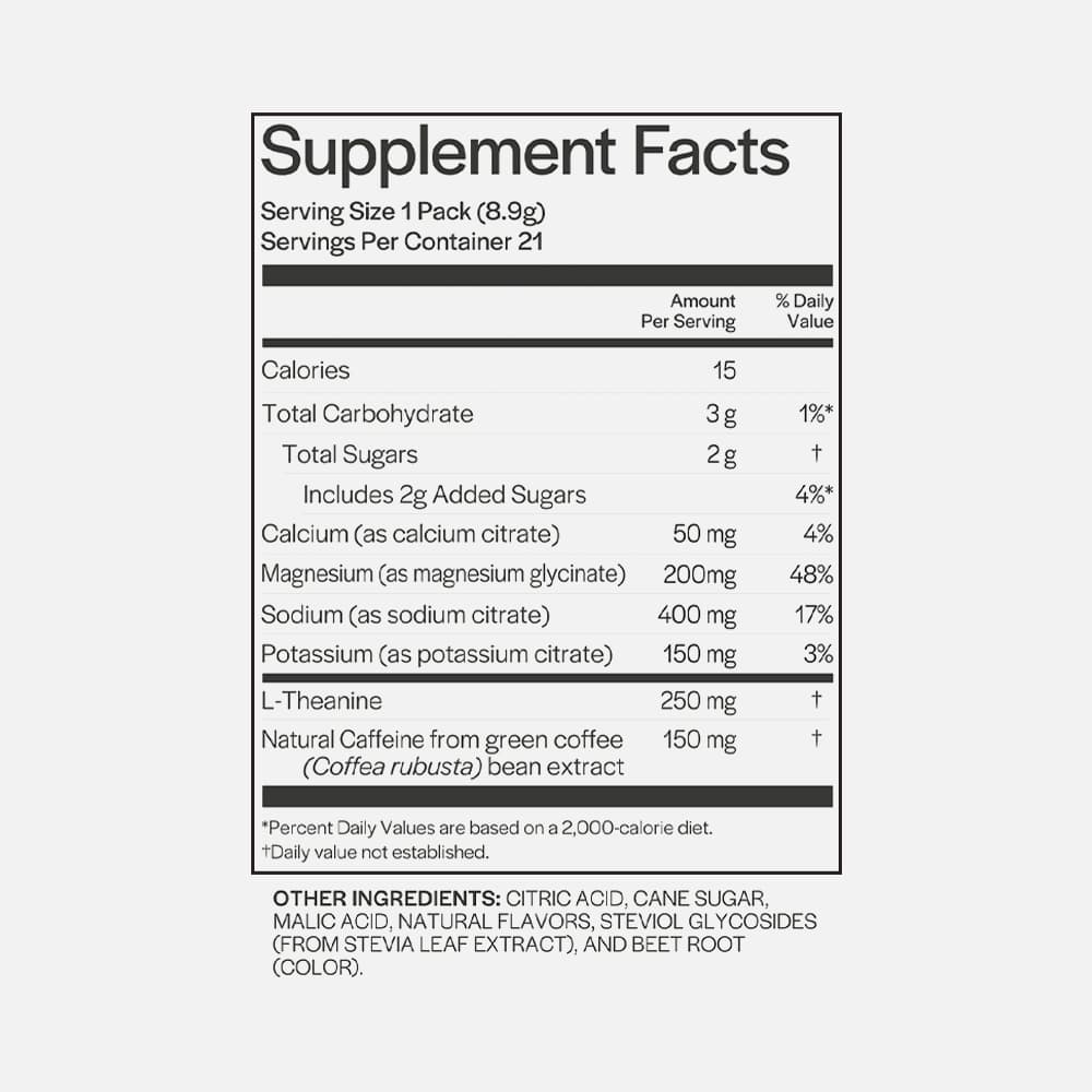 Hydration + Caffeine Powder 150mg - 21 Sticks