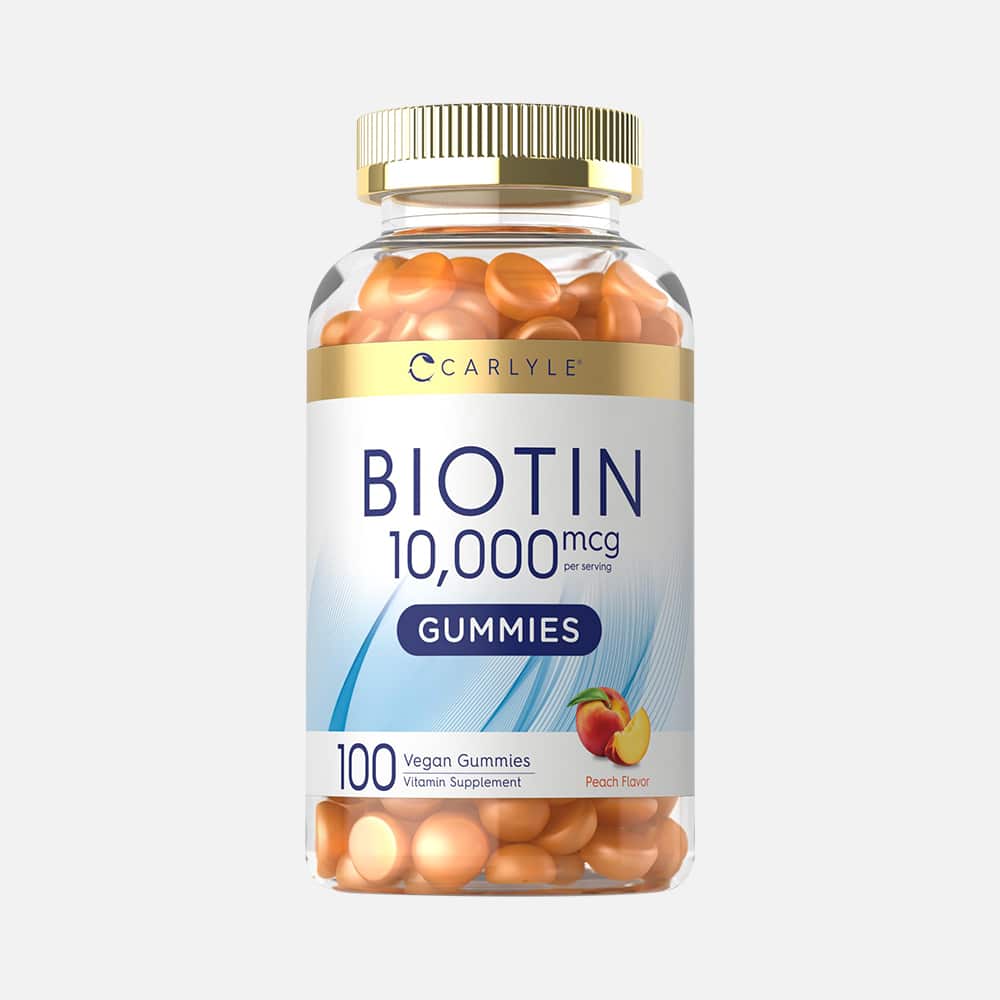 Biotin 10000mcg - 100 Vegan Gummies (Peach Flavor)