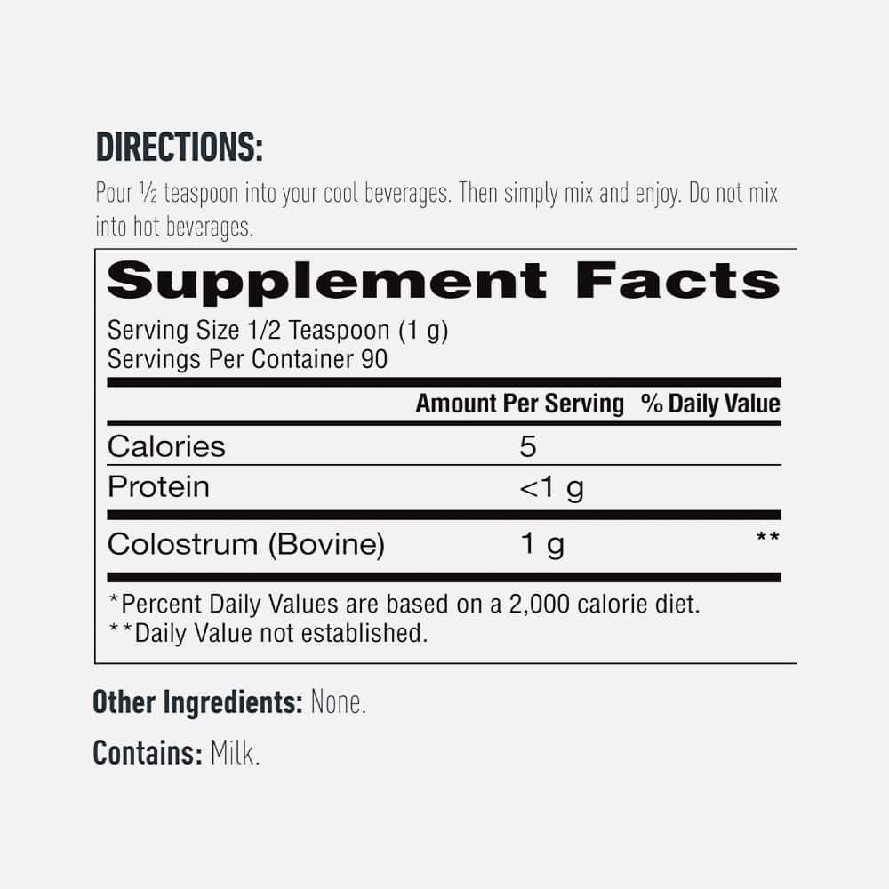 Isopure Bovine Colostrum 1g - 90 Servings Powder