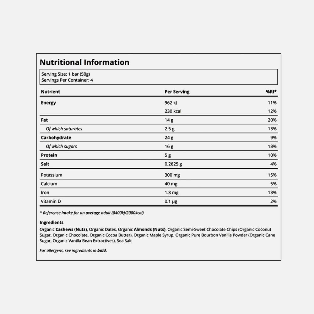 Truvani Organic Snack Bar 5g Protein - 12 Pack (Cookie Dough)