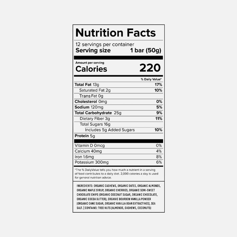 Truvani Cherry Chocolate Chip Bars 5g - 12 Pack