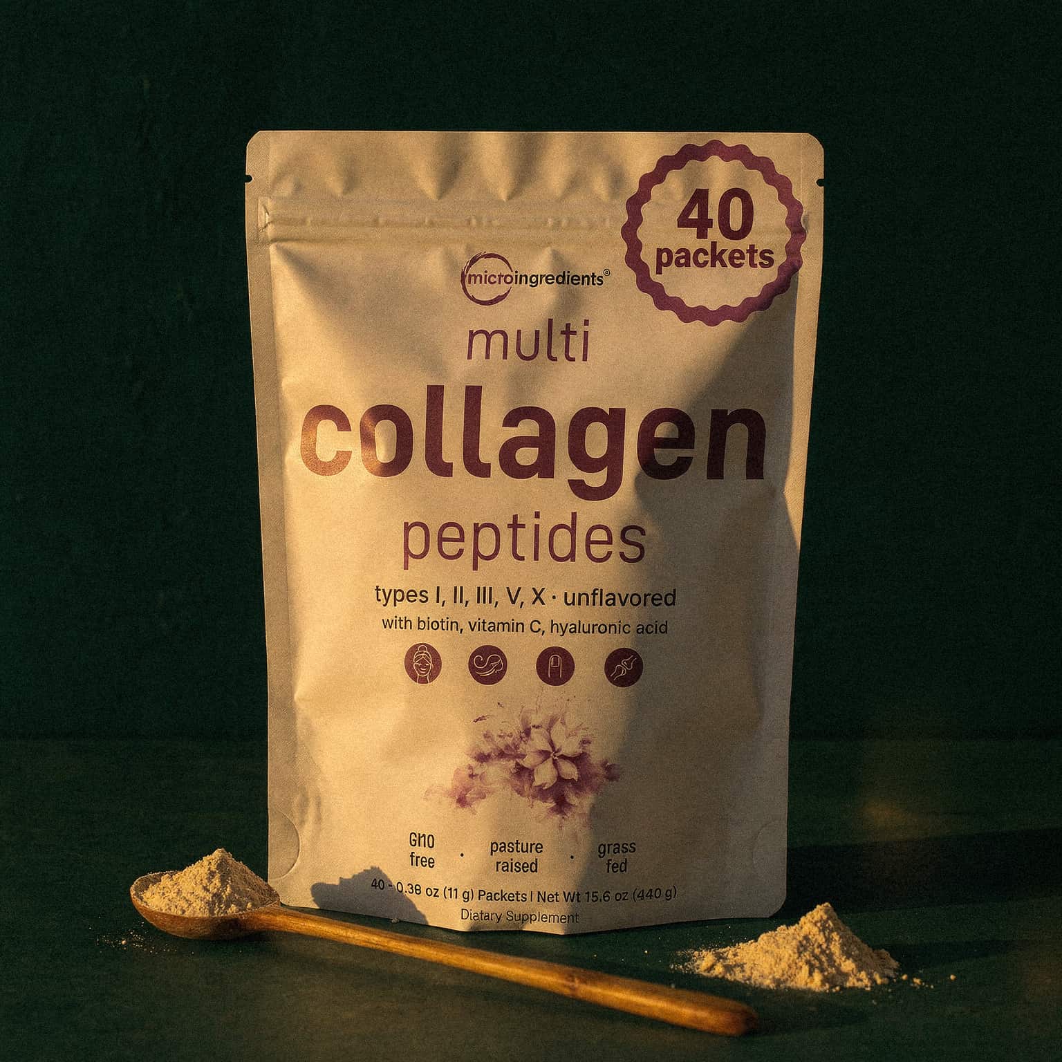 Multi Collagen Peptides 11g - 40 Stick Packs (Unflavored)