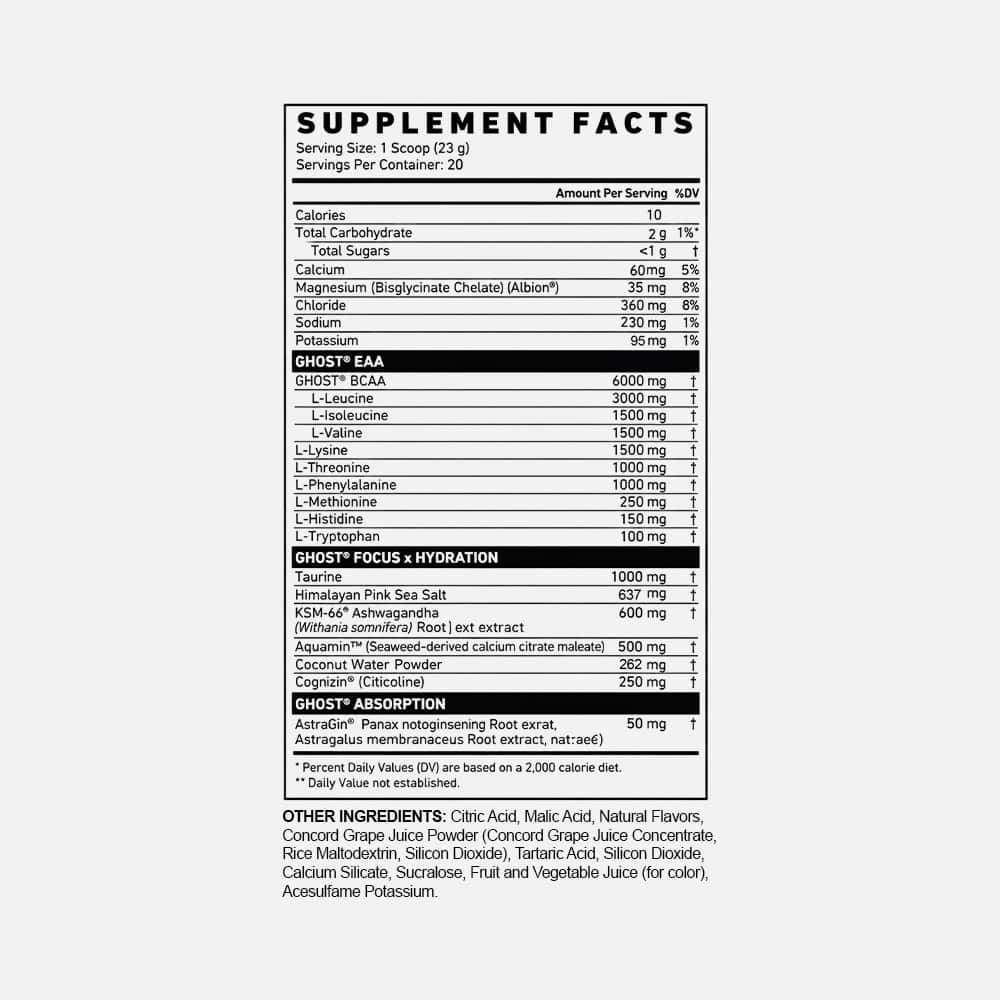 Ghost Intra 6g BCAAs & 4g EAAs - 20 Servings Powder