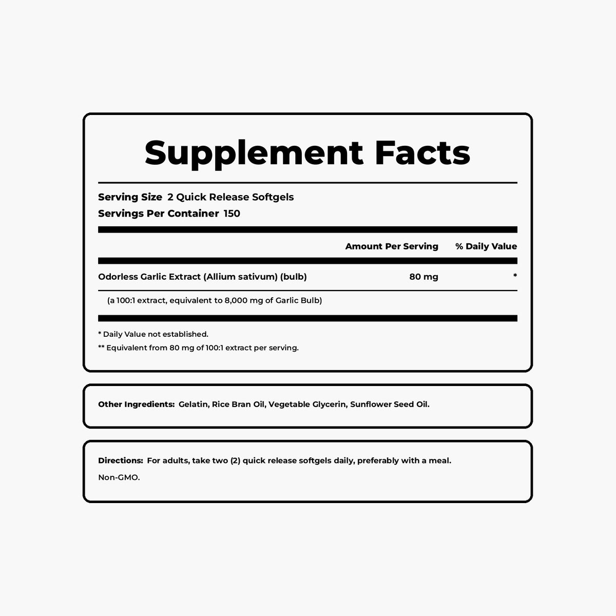Odorless Garlic 8000mg - 300 Softgels