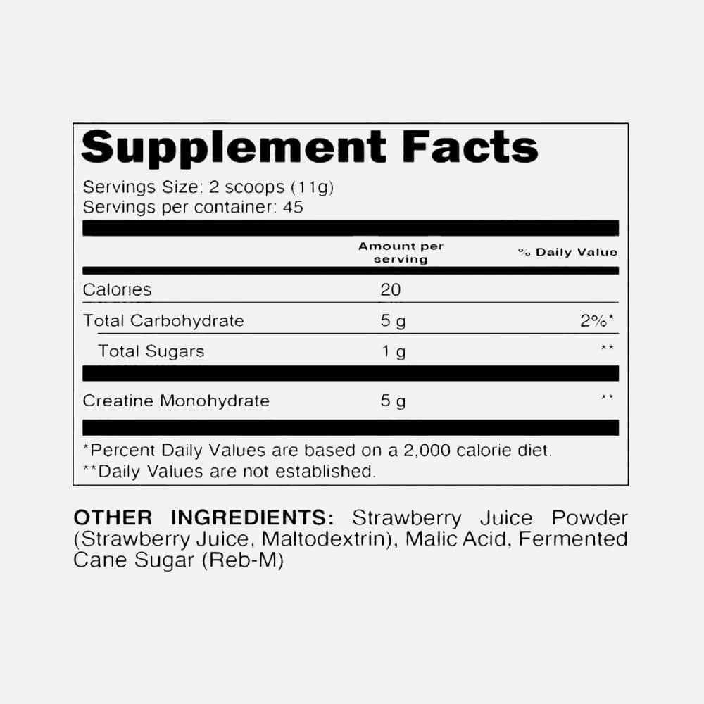 Creatine Monohydrate 5g - 45 Servings Powder (Strawberry)