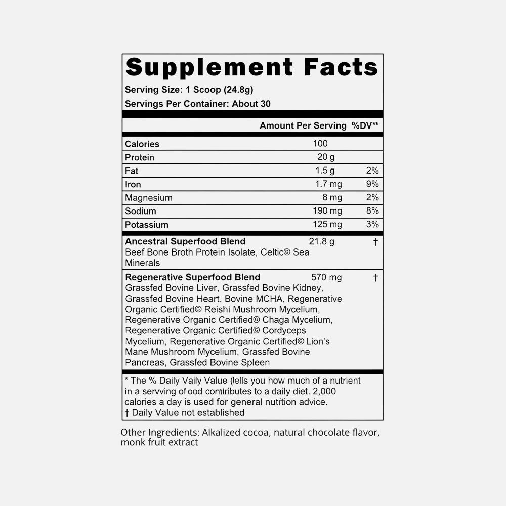 Grass Fed Beef Protein 20g - 30 Servings Powder