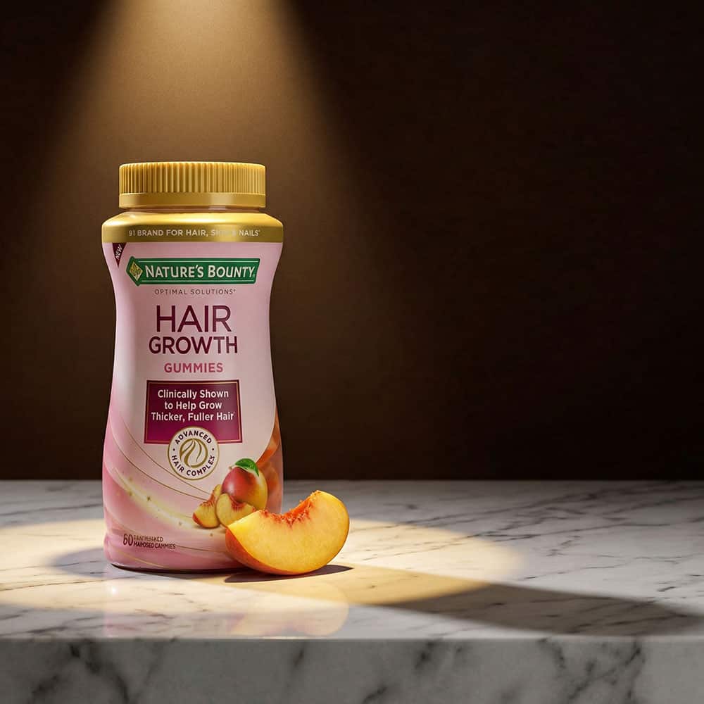 Hair Growth Gummies with Biotin 60 Count - Peach Mango