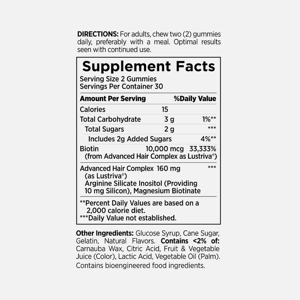 Hair Growth Gummies with Biotin 60 Count - Peach Mango
