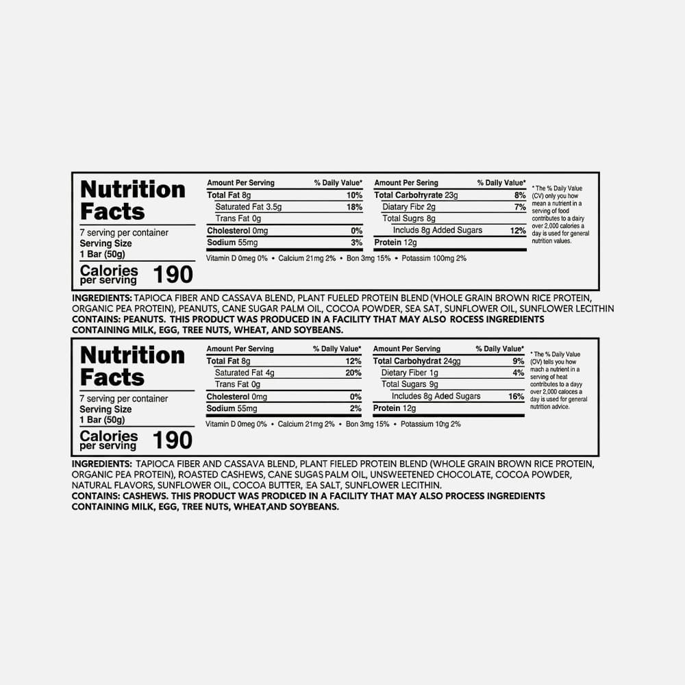 TRUBAR Vegan Protein Bar 12g - 16 Bars (Cookie Dough/PB&J)