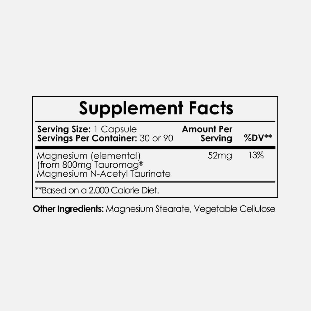 Magnesium N-Acetyl Taurinate 800mg - 30 Capsules