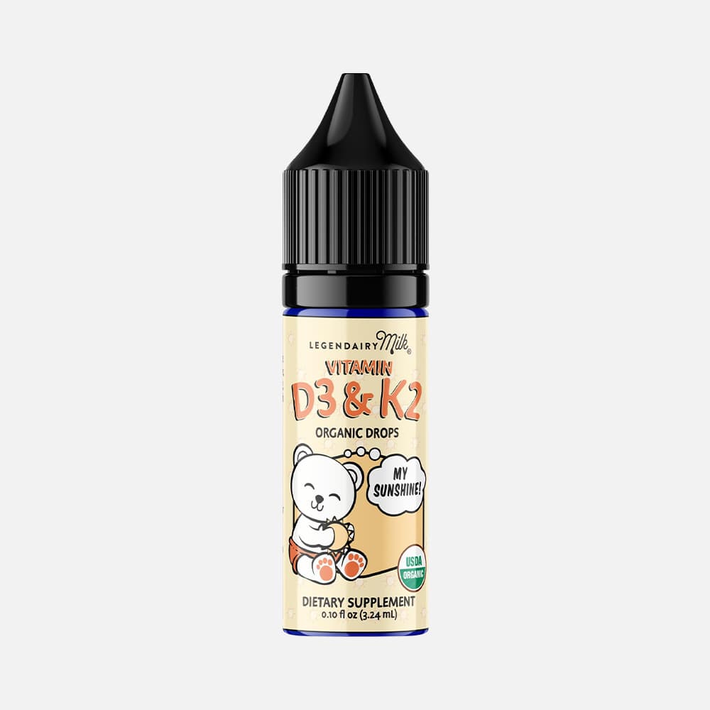 Organic Baby Vitamin D3 K2 400 IU - 90 Liquid Servings