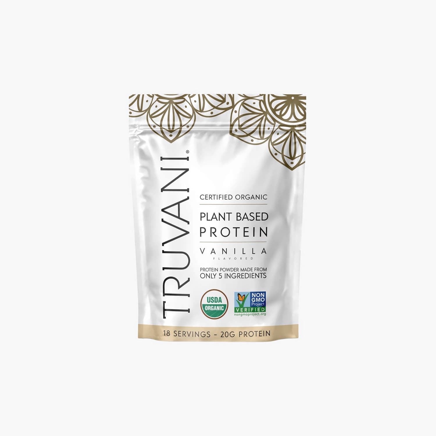 Truvani - Organic Plant-Based Protein Powder - Vanilla - 18 Servings