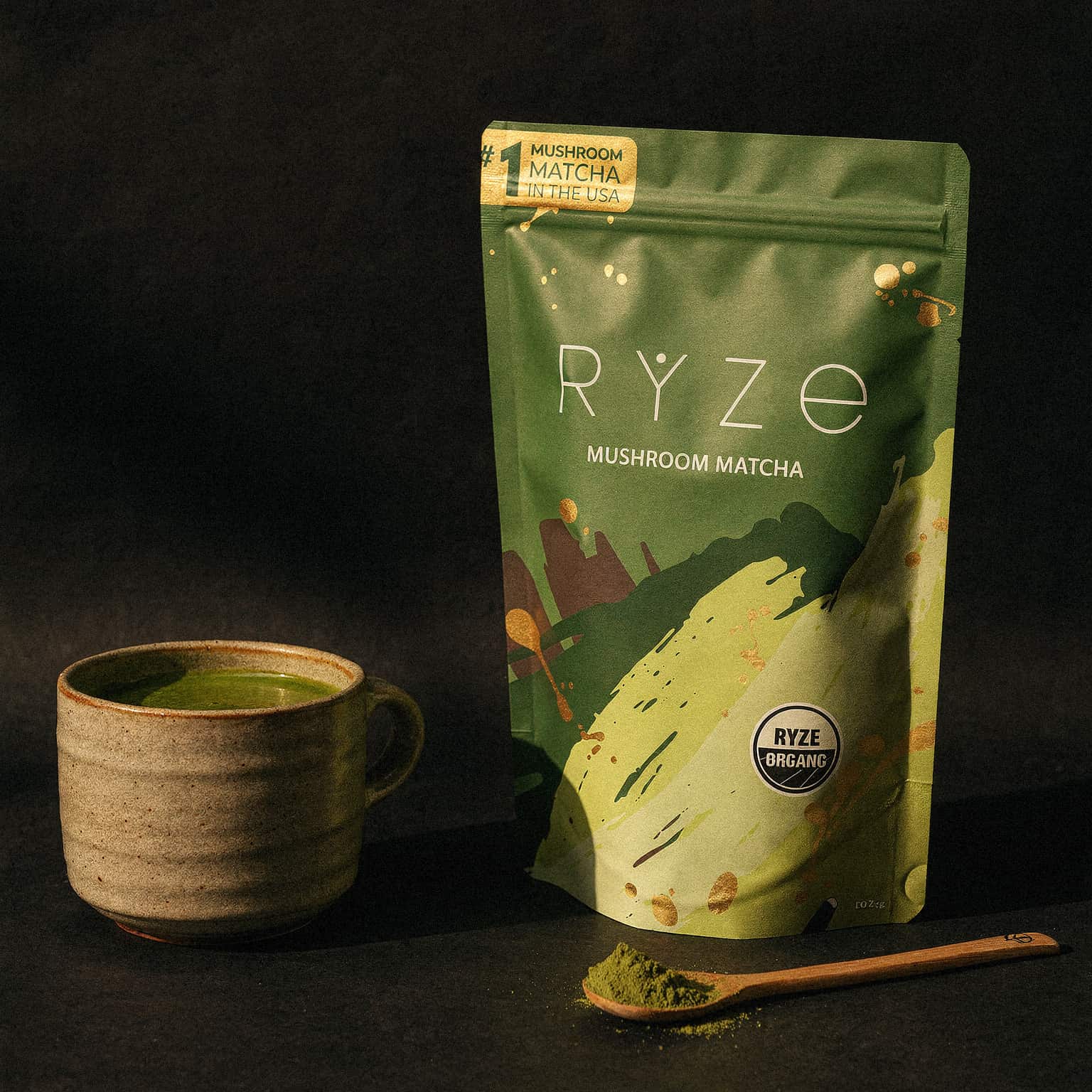 Mushroom Matcha with 6 Adaptogens - 30 Servings Powder