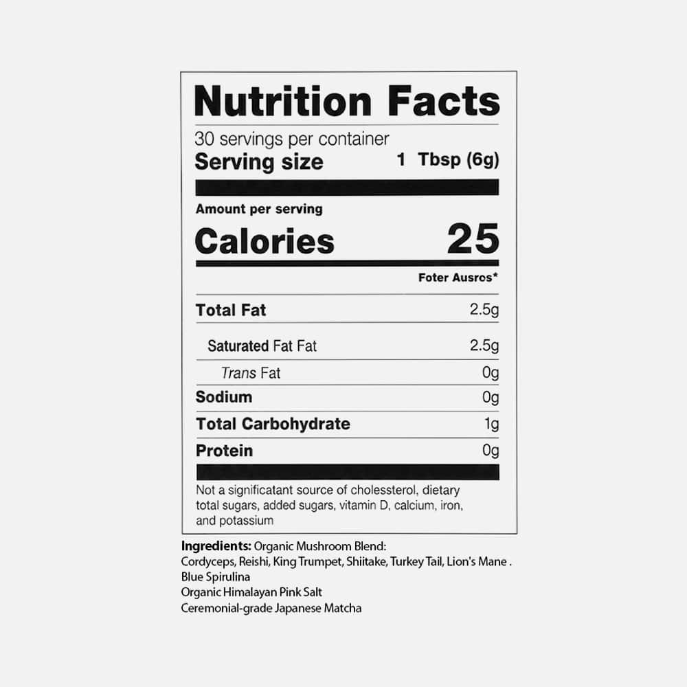 Mushroom Matcha with 6 Adaptogens - 30 Servings Powder