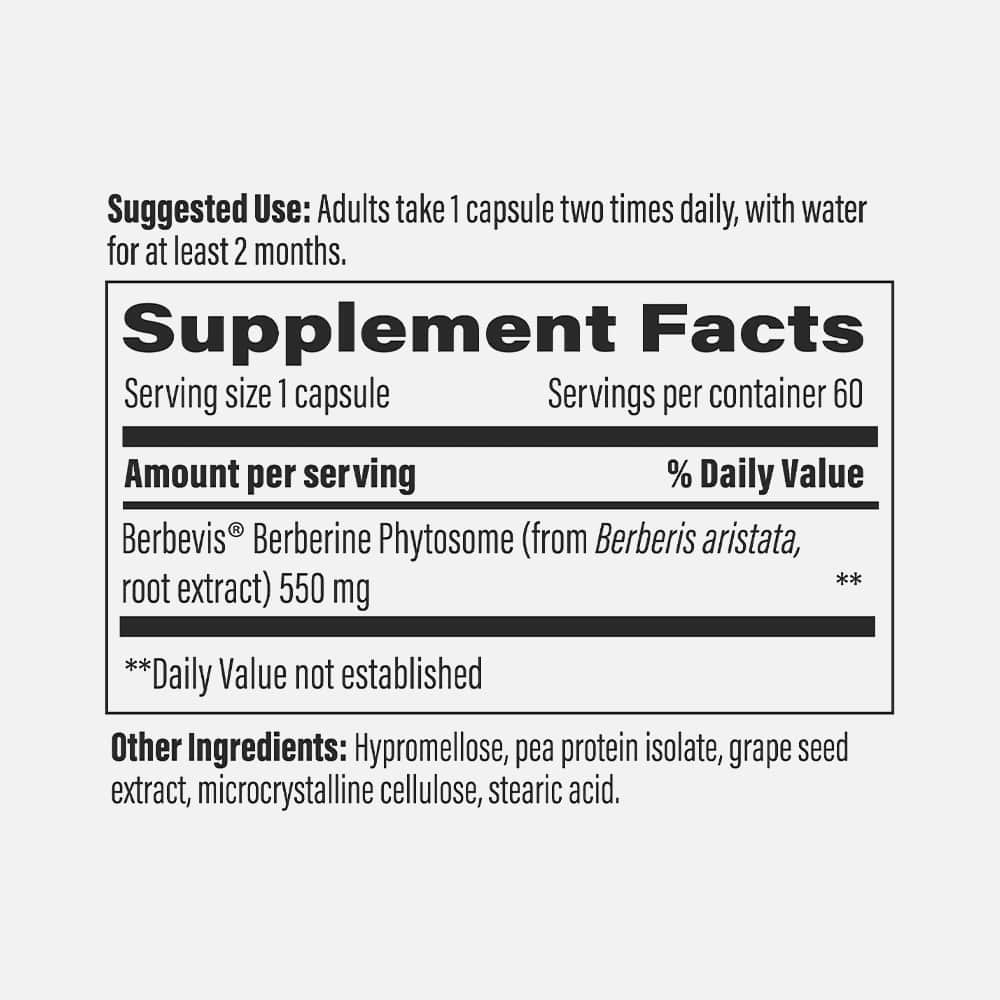 Berberine Phytosome 550mg - 60 Vegan Capsules
