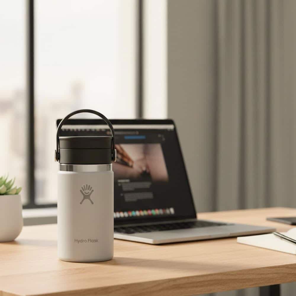 Wide Flex Side Lid Thermos 12oz - Stainless Steel Bottle