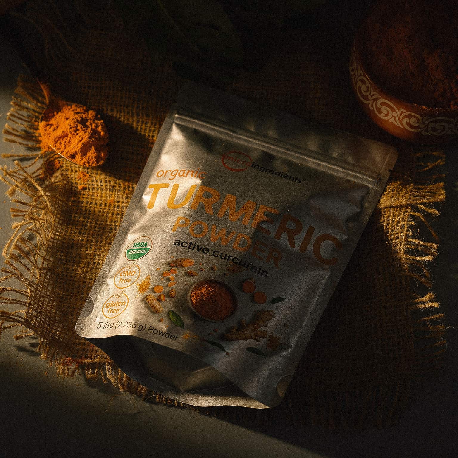 Organic Turmeric Powder 5lb - Curcumin-Rich Supplement