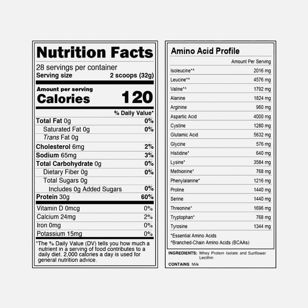 Grass-Fed Whey Isolate 30g - 28 Servings Powder