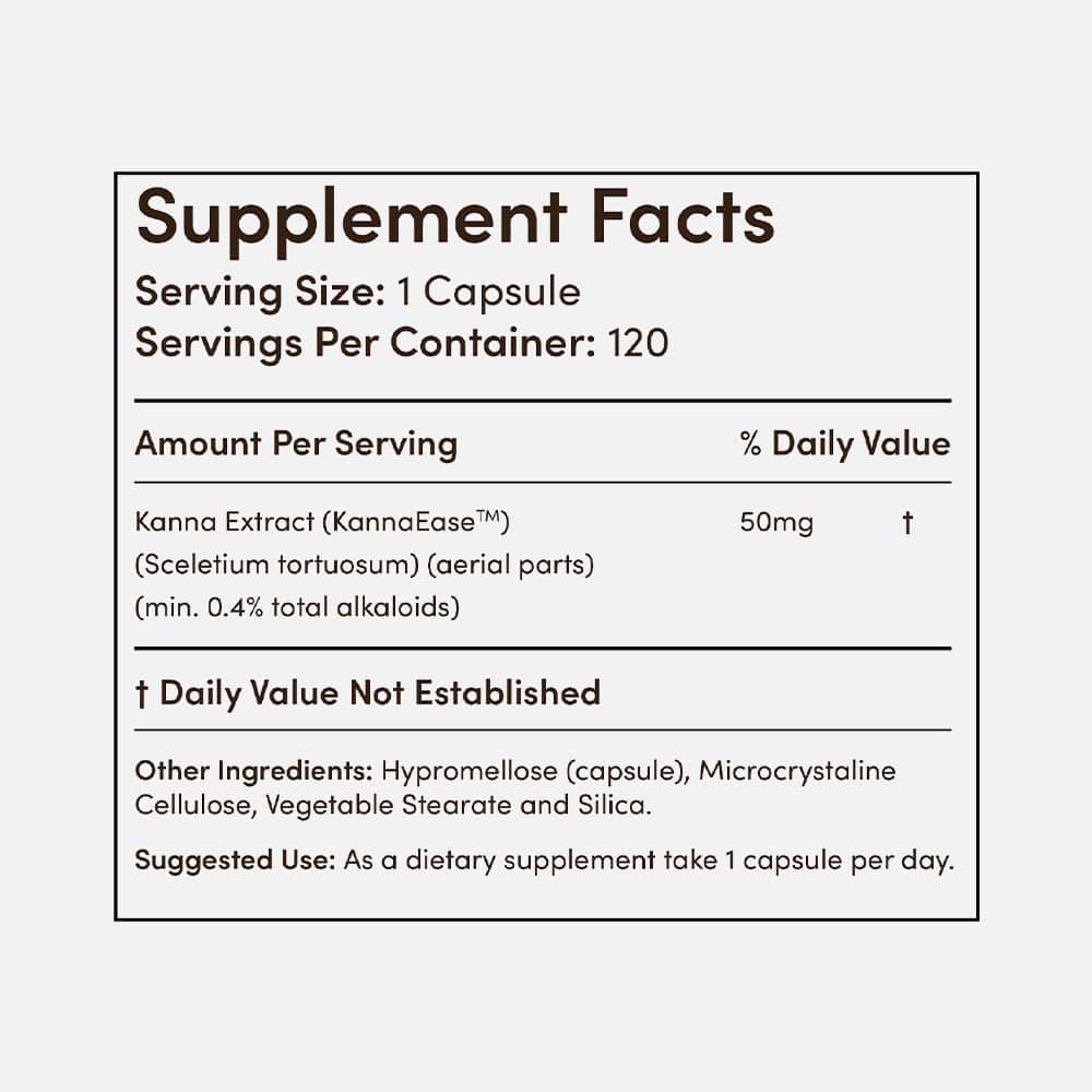 KannaEase Kanna Extract 50mg - 120 Capsules