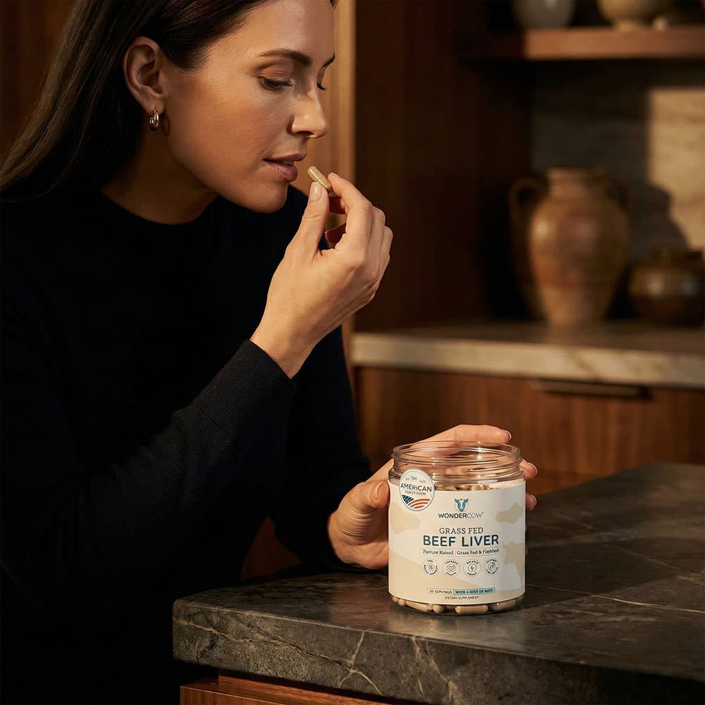 Grass-Fed Beef Liver 3000mg - 120 Mint Capsules