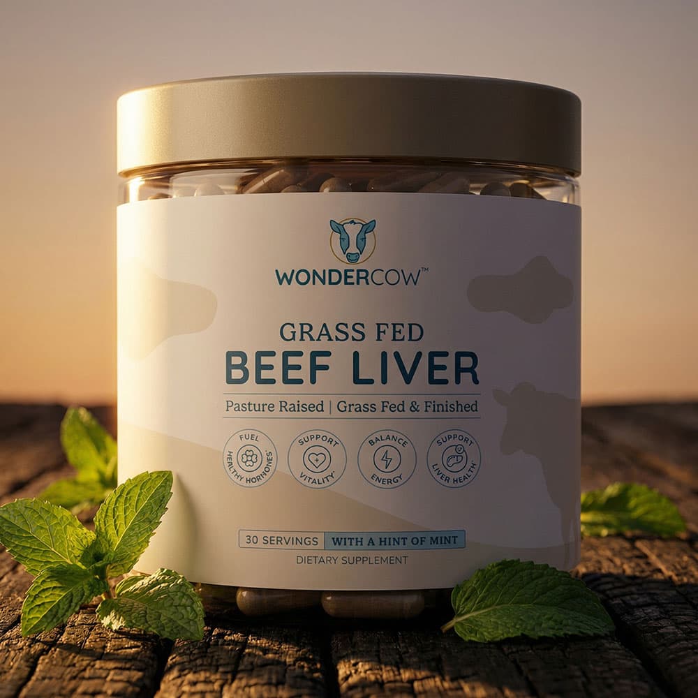 Grass-Fed Beef Liver 3000mg - 120 Mint Capsules