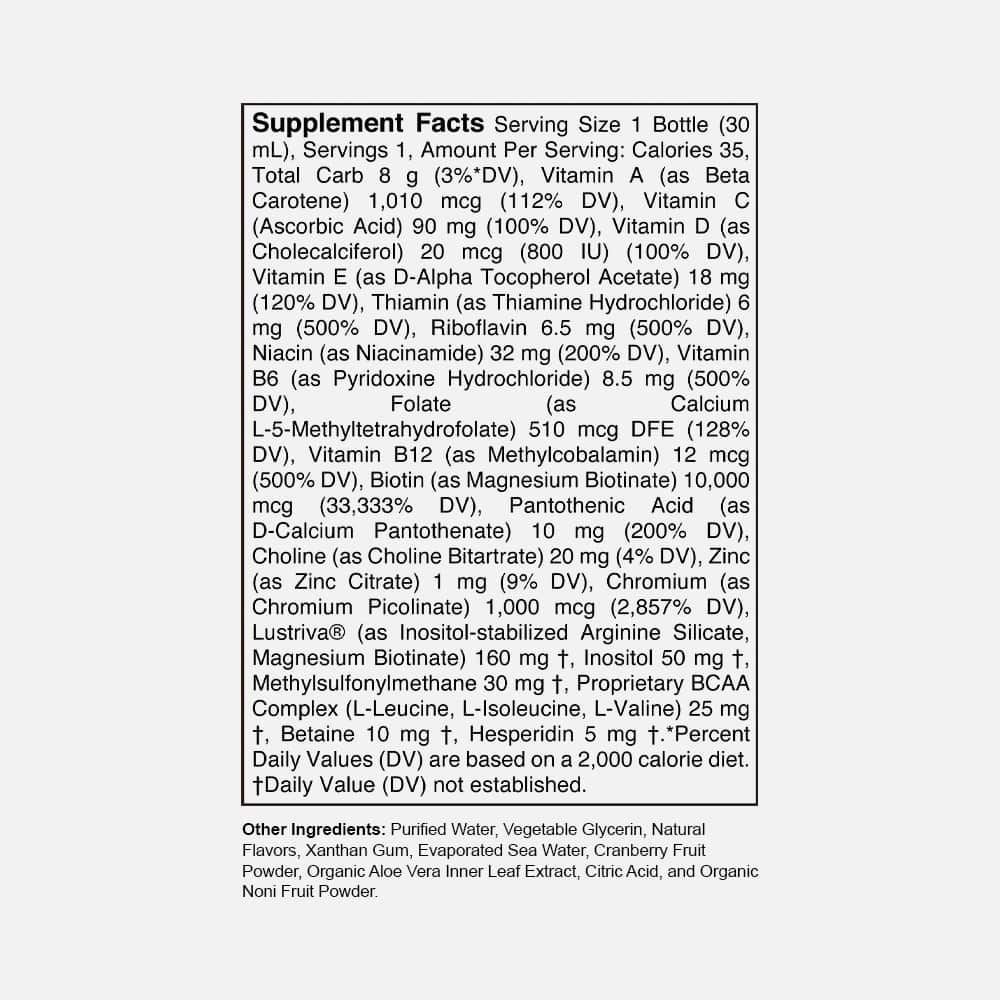 Lustriva Hair Growth Multivitamin 10000mcg - 8 Liquid Shots
