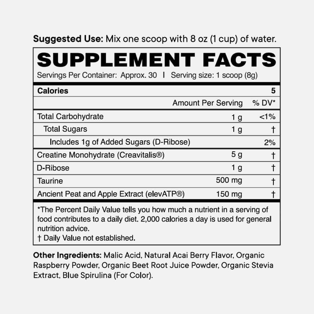 Creatine Monohydrate 5g - Acai Berry Powder