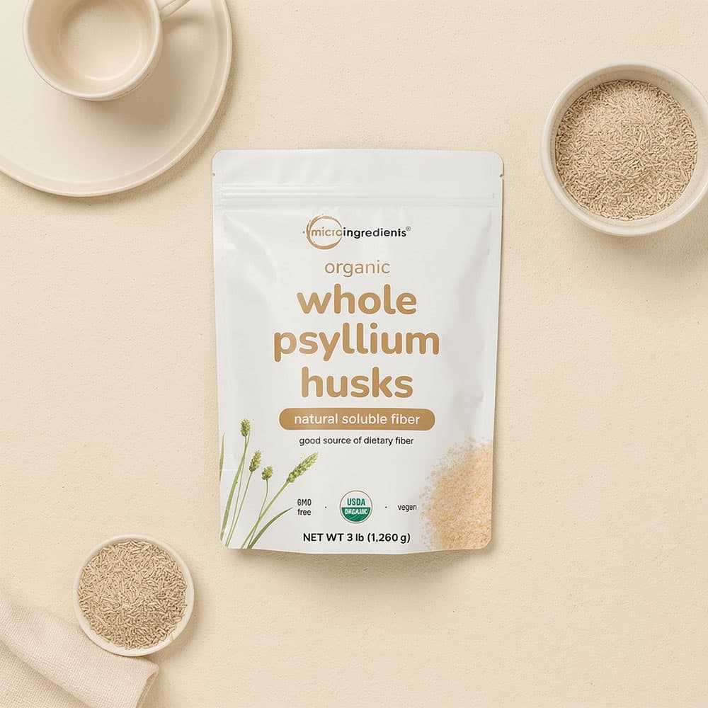 Organic Whole Psyllium Husks 3lb - Powder