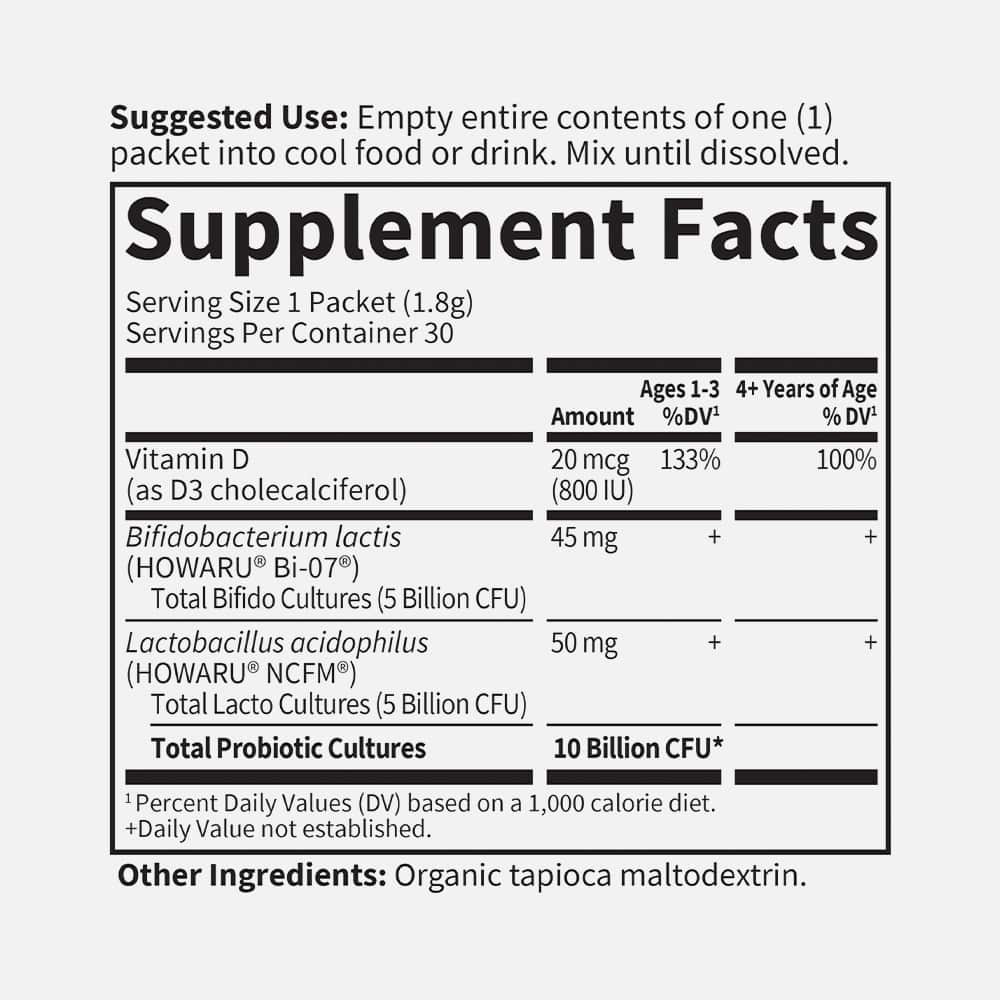 Kids Probiotic 10 Billion CFU with D3 - 30 Stick Packs