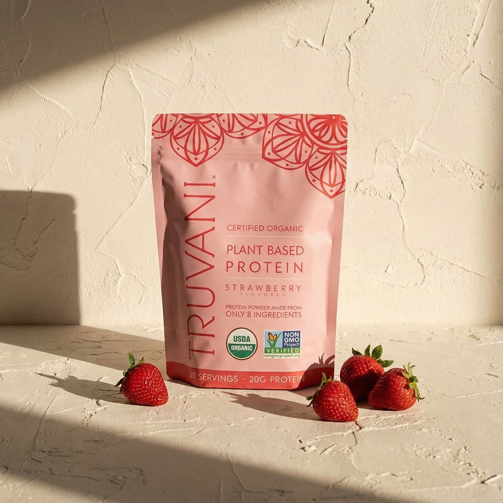Organic Vegan Pea Protein 20g - 20 Servings Powder (Strawberry)