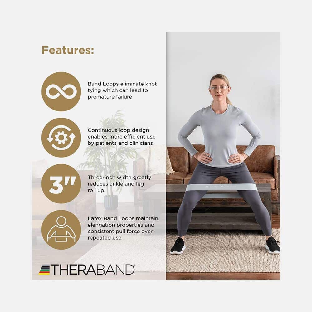 TheraBand Resistance Band Loops - 3 Durable Loops
