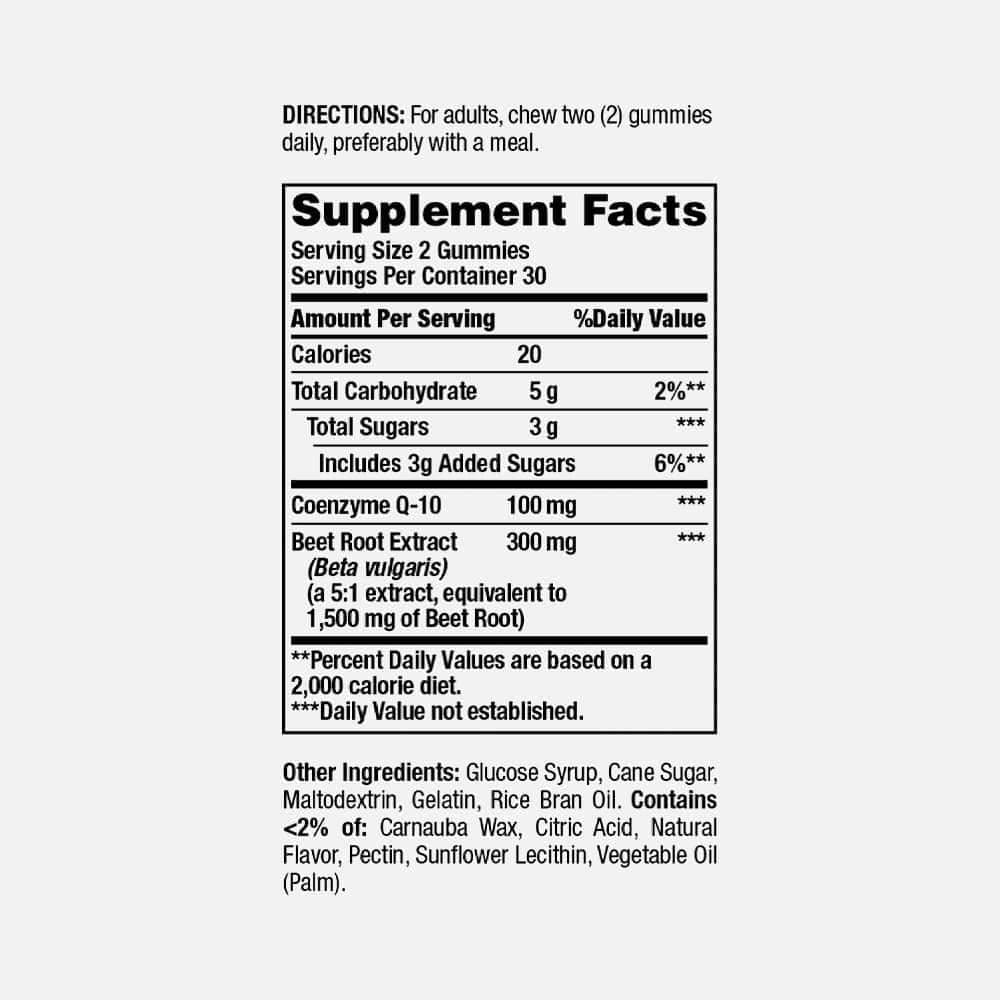 Beets & Co Q-10 100mg - 60 Raspberry Gummies