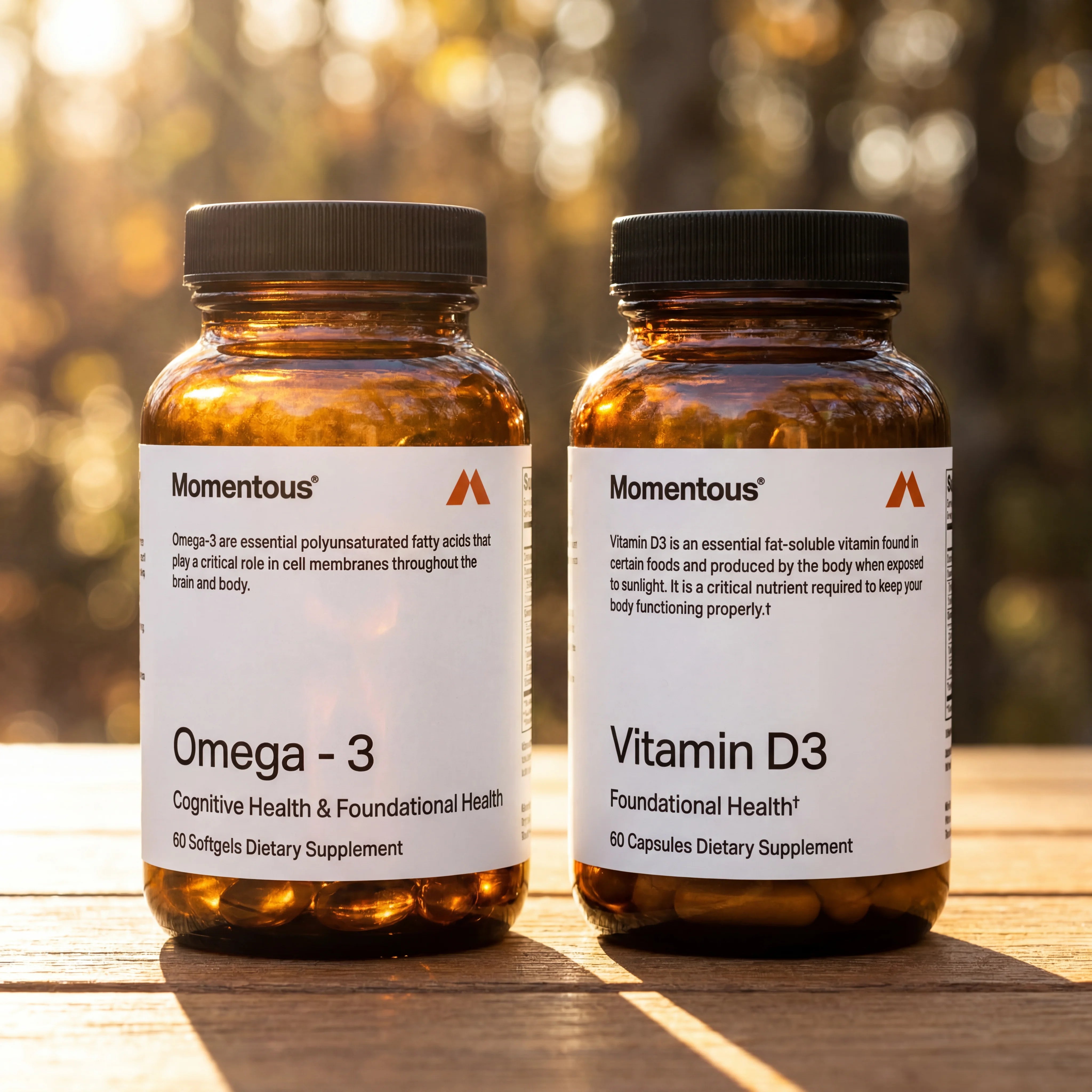 Momentous Omega-3 Fish Oil 1600mg & Vitamin D3 5000 IU