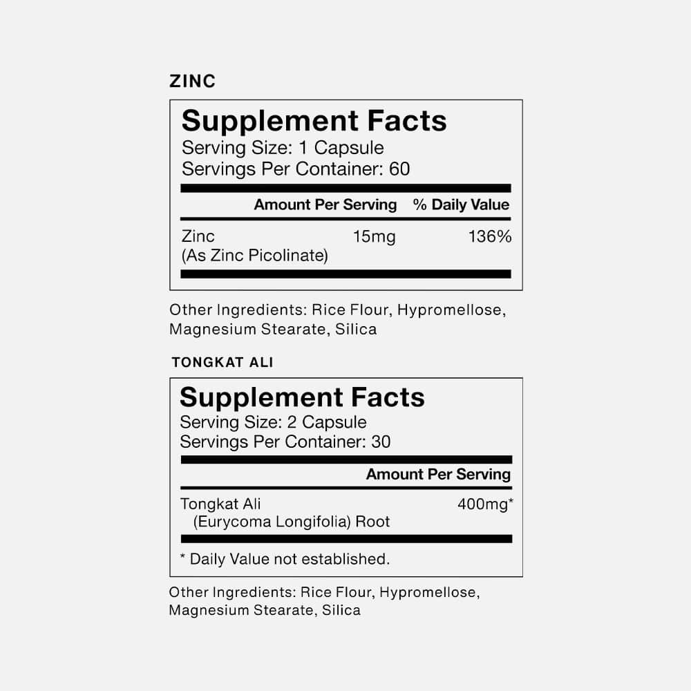 Momentous Tongkat Ali & Zinc Picolinate Stack 90 Servings