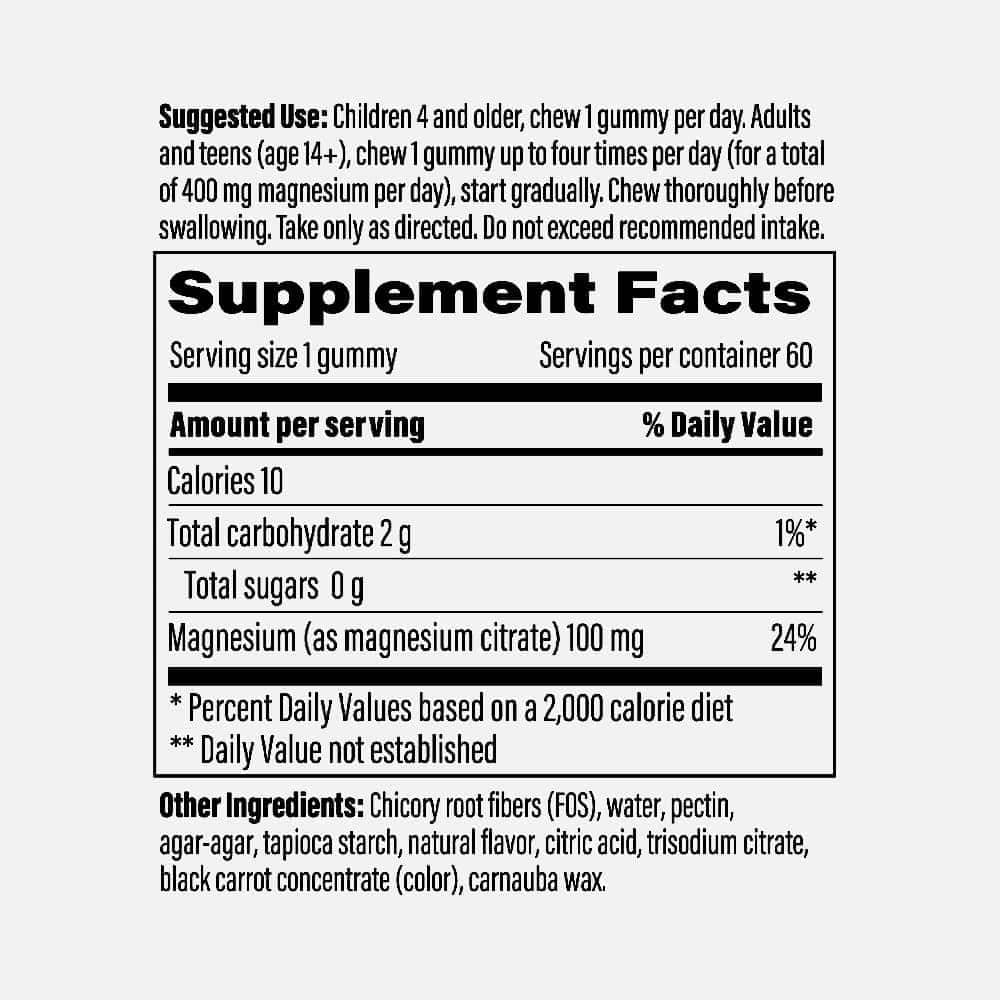 Magnesium Citrate 100mg - 60 Vegan Gummies