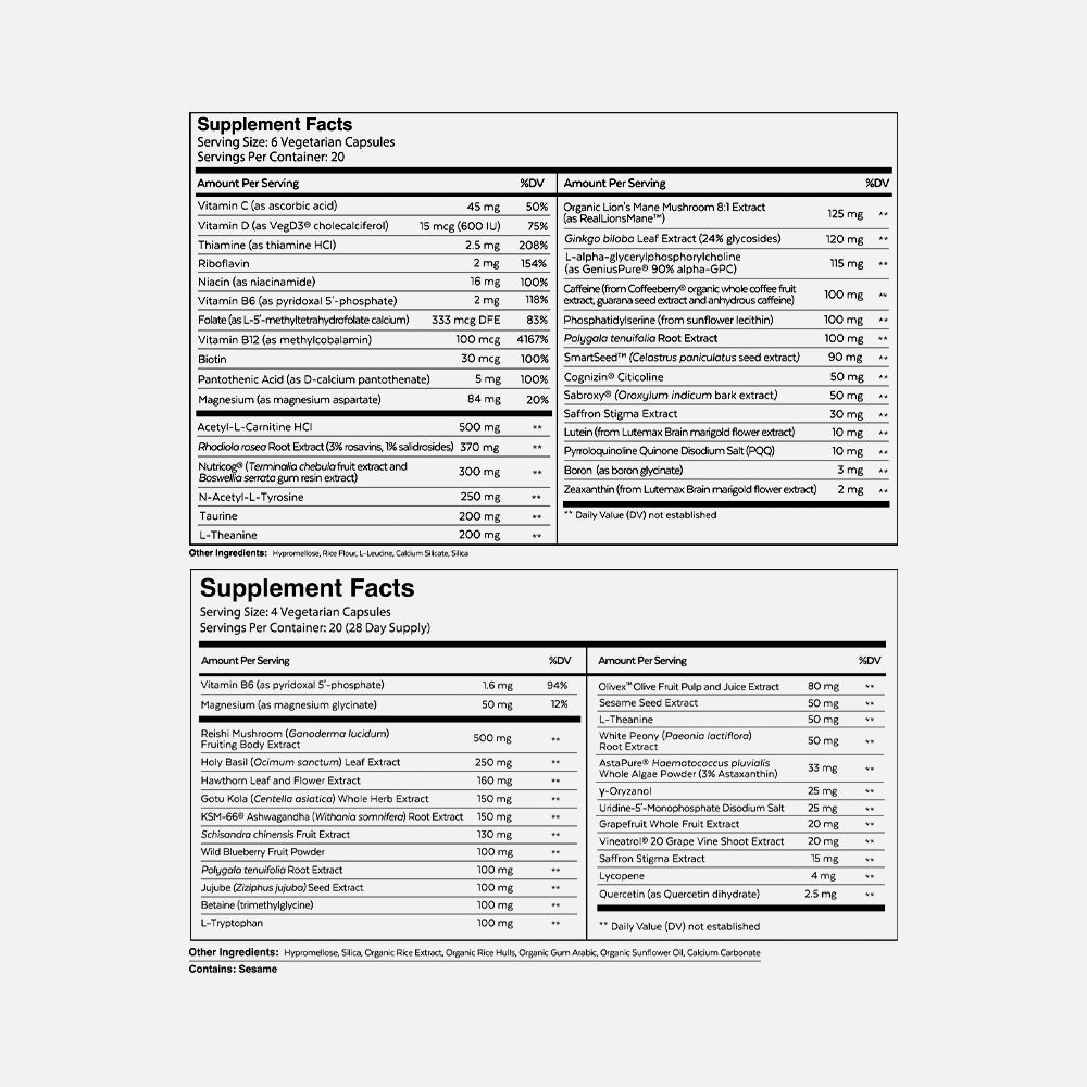 Qualia Mind & Night Nootropics - 1 Week Supply Capsules