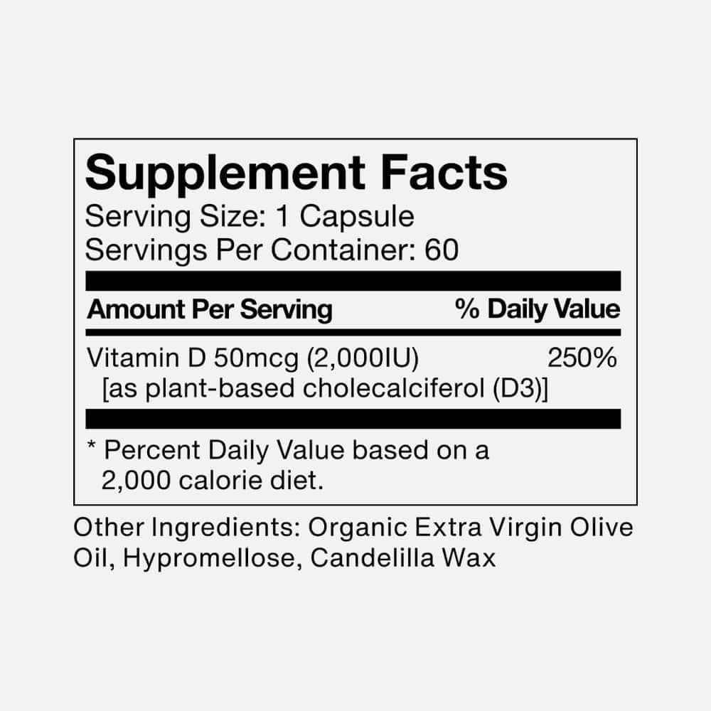 Momentous Vitamin D3 – 2,000 IU Foundational Support - 60 Liquid Capsules