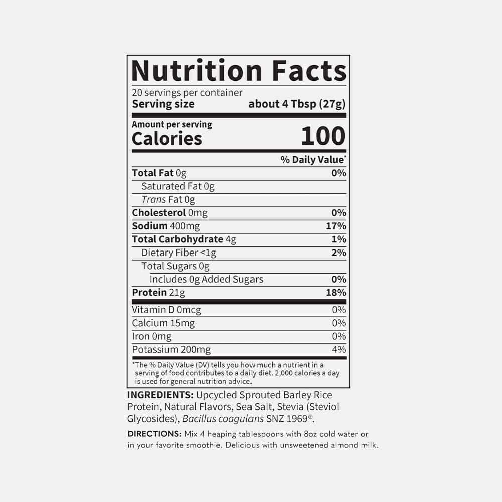 Sprouted Barley Protein 21g - 20 Servings Powder