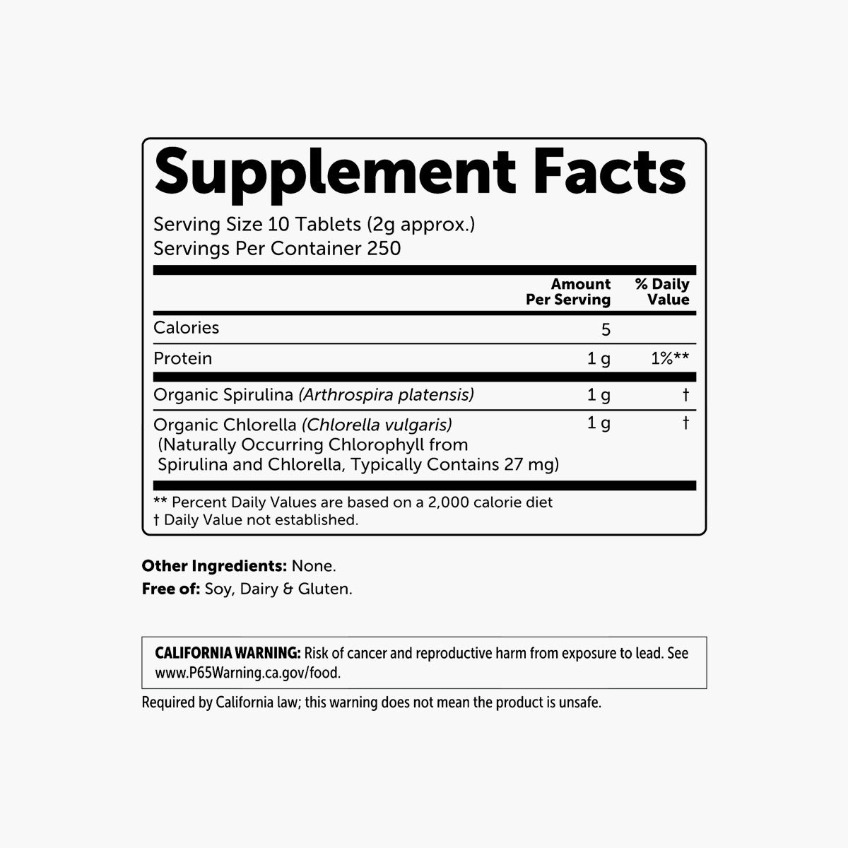 Organic Spirulina Chlorella