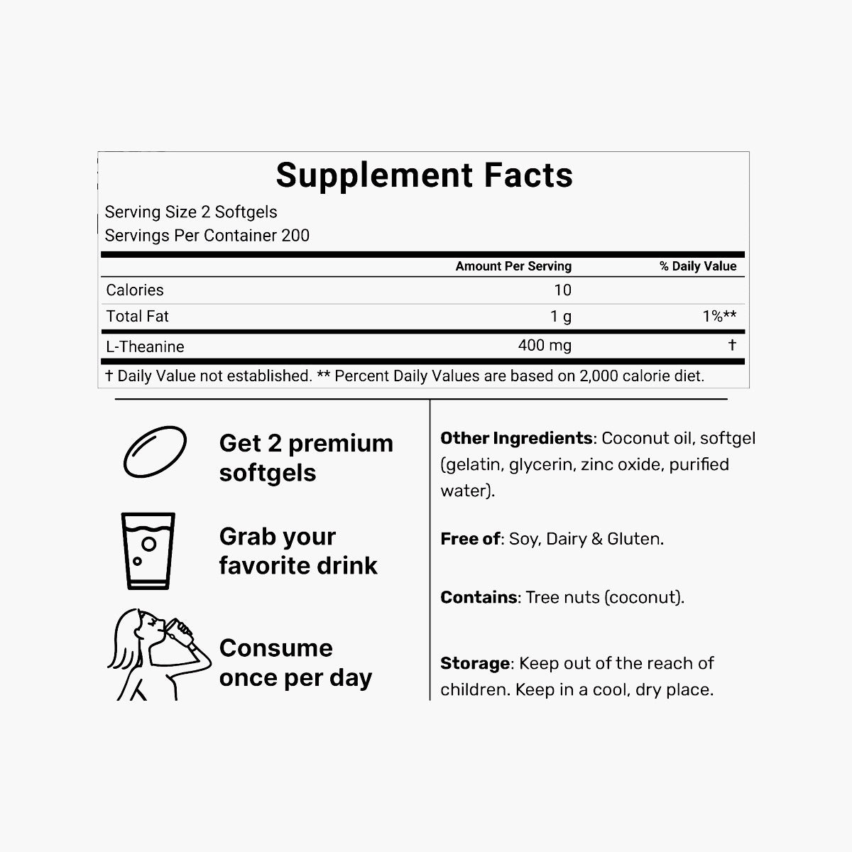 L-Theanine 400mg - 400 Softgels