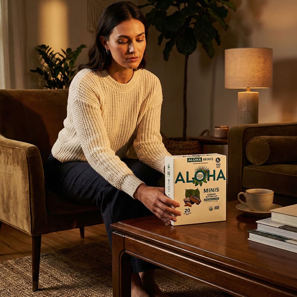 ALOHA Organic Protein Bar Minis 6g - 20 Bars (Almond)