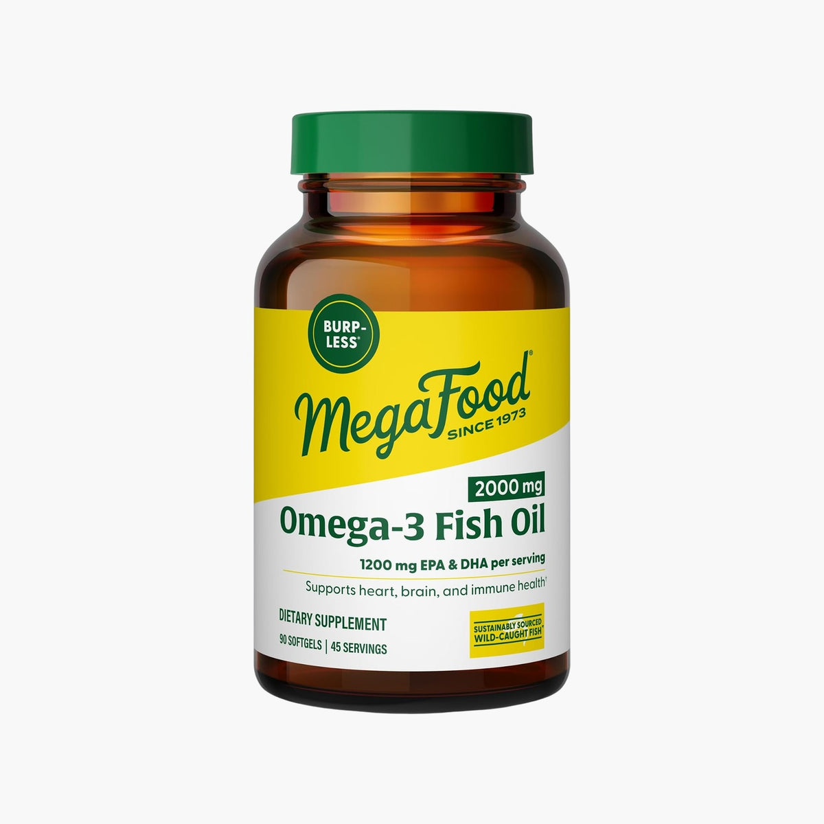 MegaFood - Fish Oil Omega-3 2000mg - Lemon - 90 Softgels