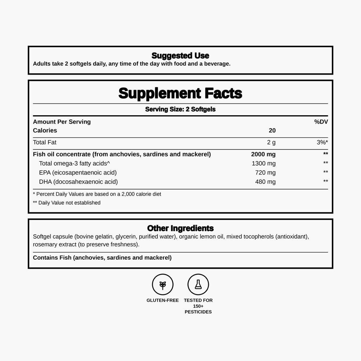 MegaFood - Fish Oil Omega-3 2000mg - Lemon - 90 Softgels